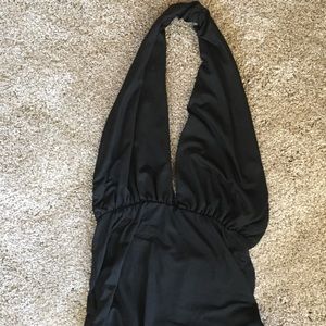 Black open Back body suit